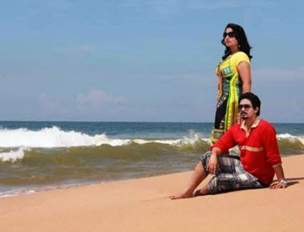 Tourists boating on river